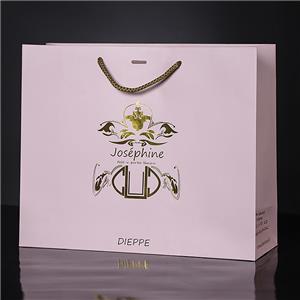 Bolsa de papel hecha a mano de lujo con logotipo de lámina caliente