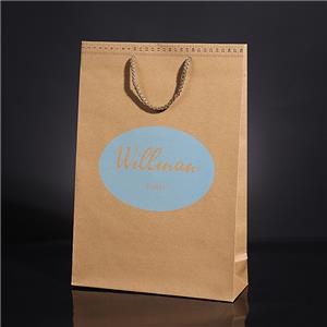 Luxury Natural Kraft Shopping Bags With Ribbon Handle
