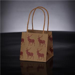 Christmas Kraft Papirpose med snoet håndtag