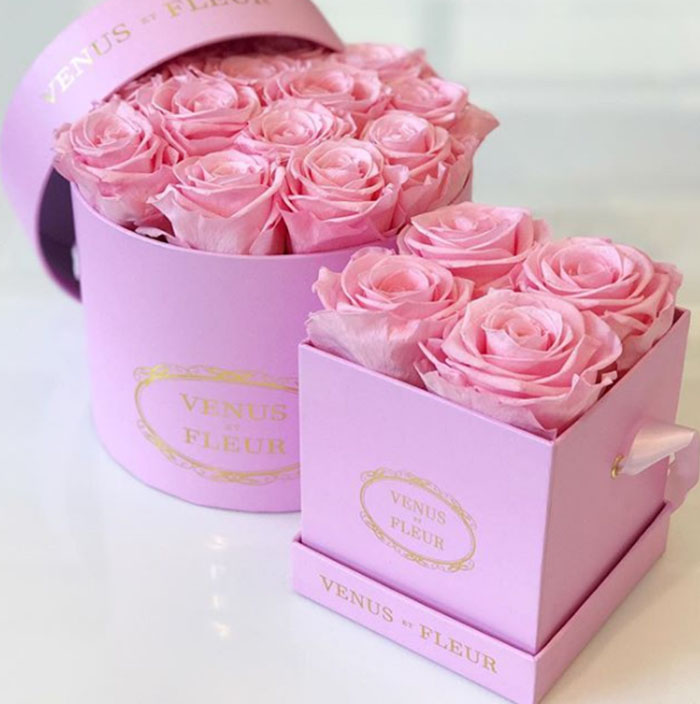 Flower Gift Box With Ribbon Tie