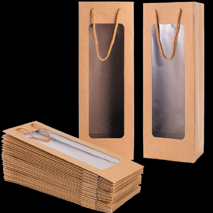 thumbnail image 2 of Cyblinia Wine Gift Bags With Window,20 Pack Paper Wine 2 of 13