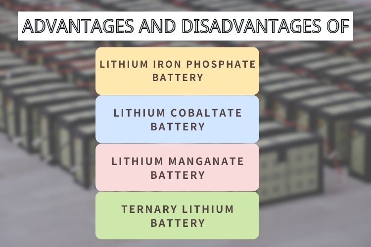 Advantages and disadvantages of lithium iron phosphate battery, lithium cobaltate battery, lithium manganate battery and ternary lithium battery