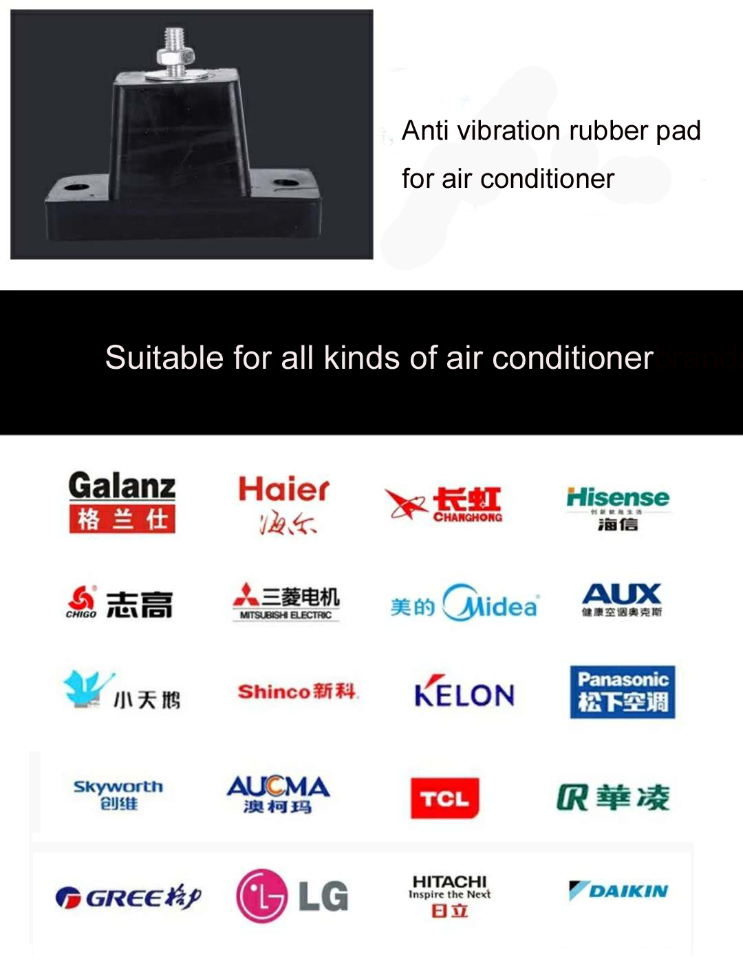 rubber mounting for air conditioning