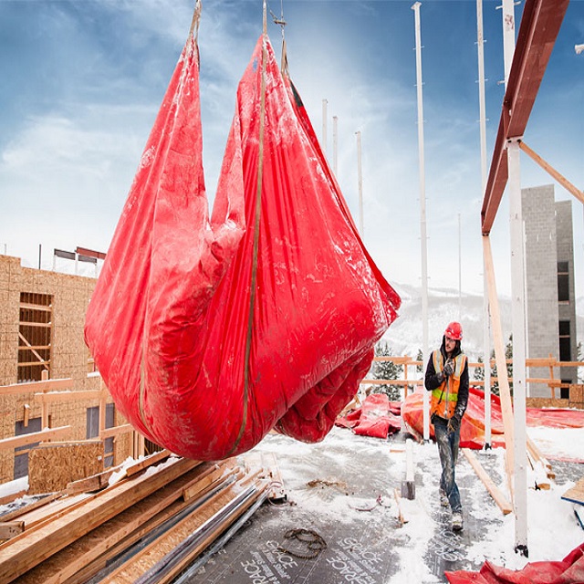 Construction Site Snow Removal Lifting Tarps with 8 Loops