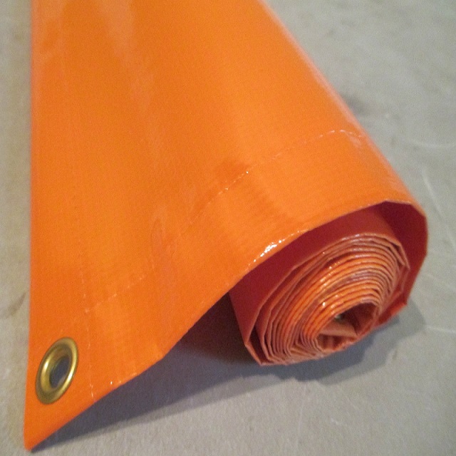 Lona revestida de PVC à prova de fogo de 300gsm laranja retardador de fogo