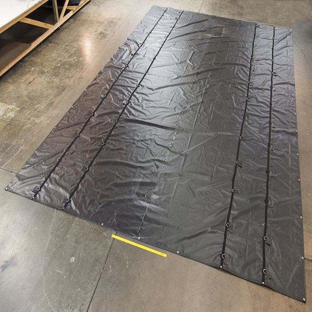Lightweight PVC Fitted Nose Smoke Tarp For Flatbed Truck Trailer