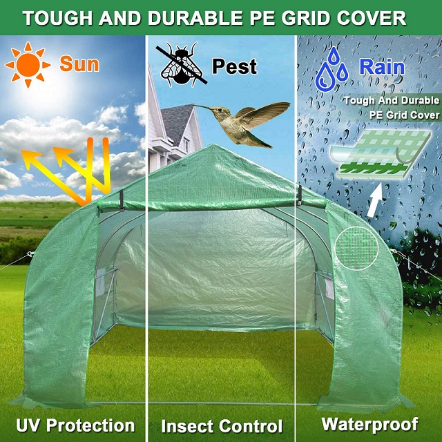 Walk In Portable Polytunnel Greenhouse Cover Grow Tent Plant House