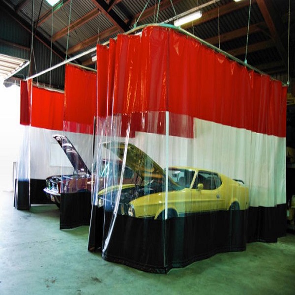 Taller de carrocería de automóviles al aire libre Cabinas de pintura de cortina Muro cortina