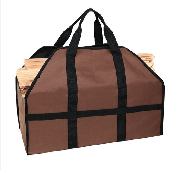 Waxed Canvas Firewood Log Carrier Bag Firewood Carrying Tote Bag