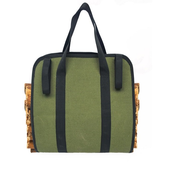 Waxed Canvas Firewood Log Carrier Bag Firewood Carrying Tote Bag