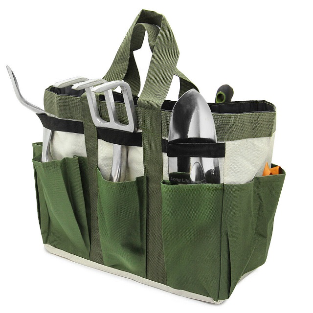 Polyester Canvas Garden Tool Storage Tote Bag Plant Tool Organizer Bag