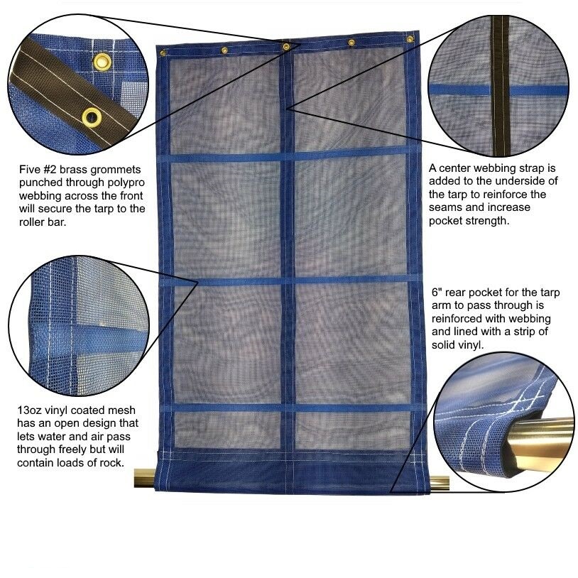 dump truck mesh tarps with pocket