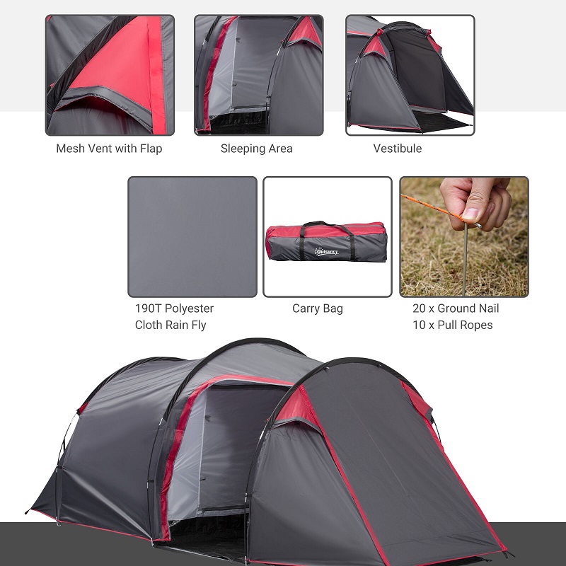 Portable Pop Up Travel Beach Camping Tent Family Dome Tent Shelter