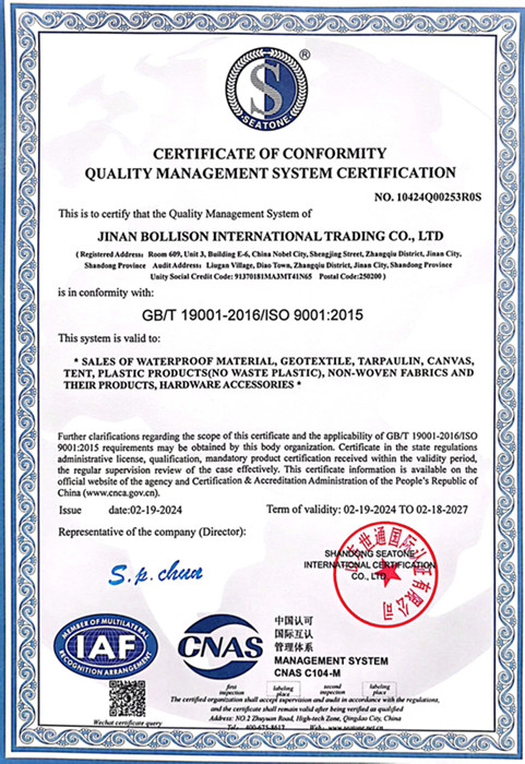 ISO9001:2015 Management System Certification