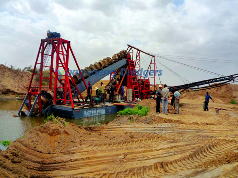 Chain Bucket Sand Dredger With Automatic Operation For 20 Hrs/Day