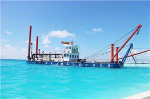 YS-CSD5514 الحفارة ذات الشفط القاطع في جزر المالديف لاستصلاح الأراضي وتجريف الأنهار
