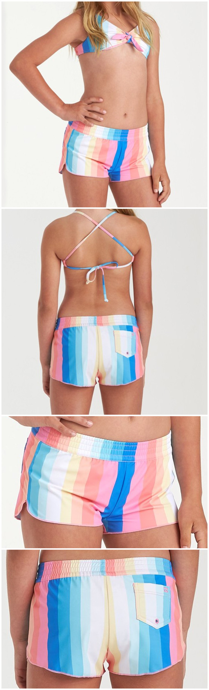 girls lined swim shorts