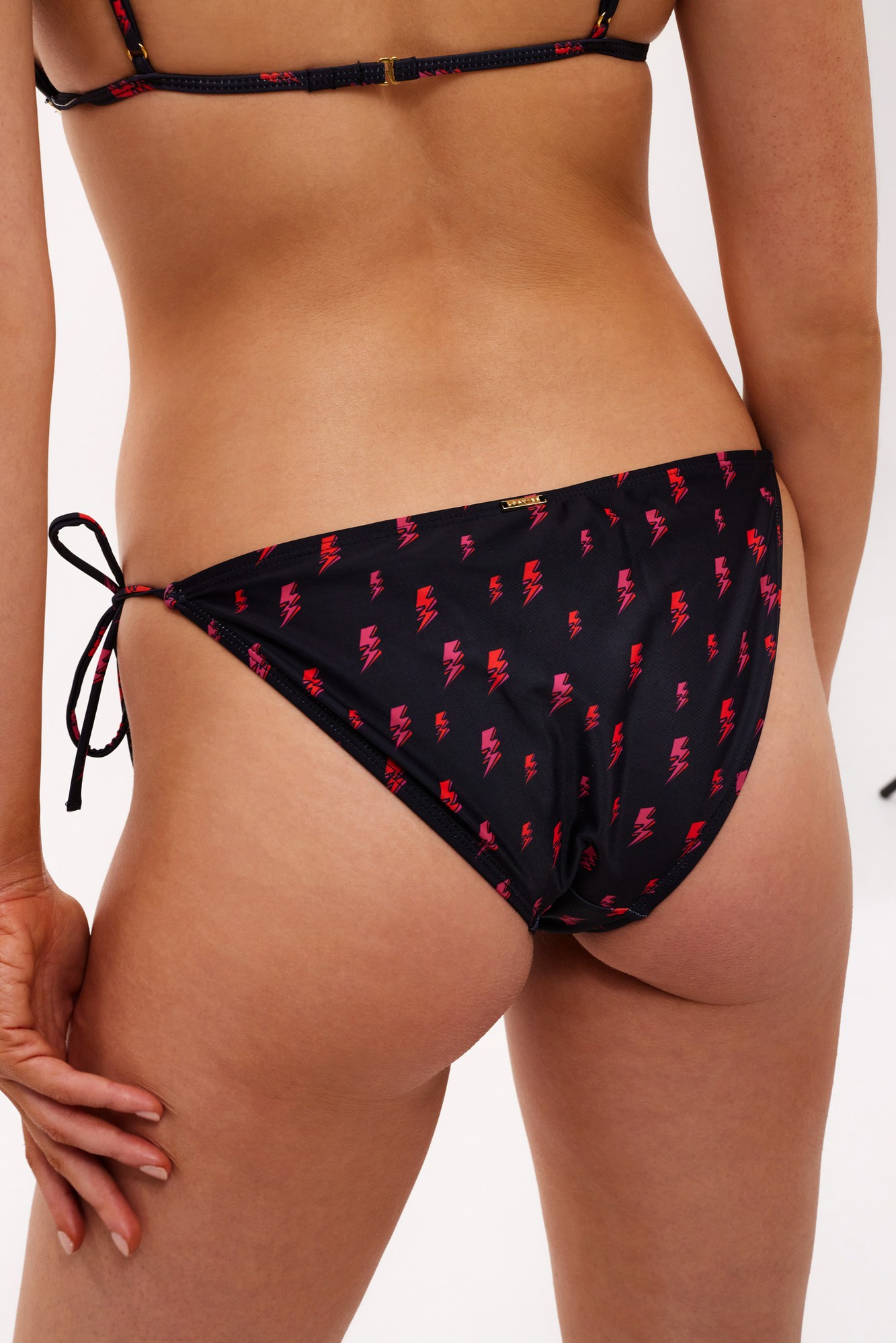 hot women black lightning print bikini bottom