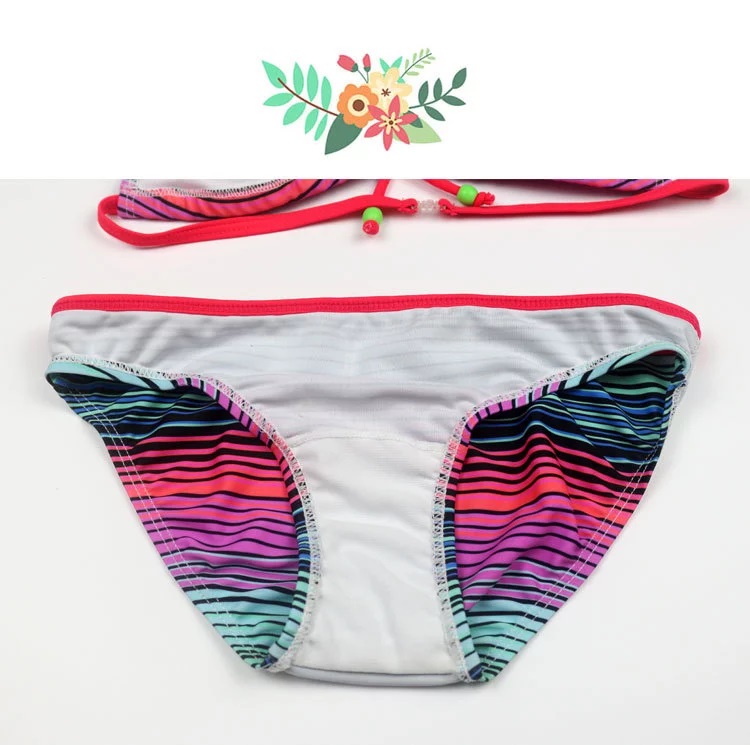 Girls rainbow stripe Bikini