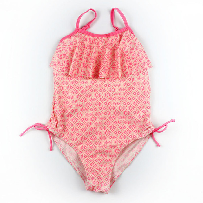 Girls pink one-piece swimsuit