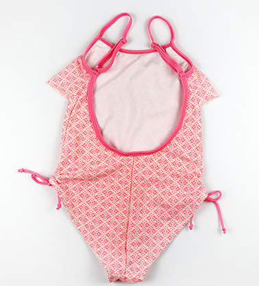 Girls pink one-piece swimsuit