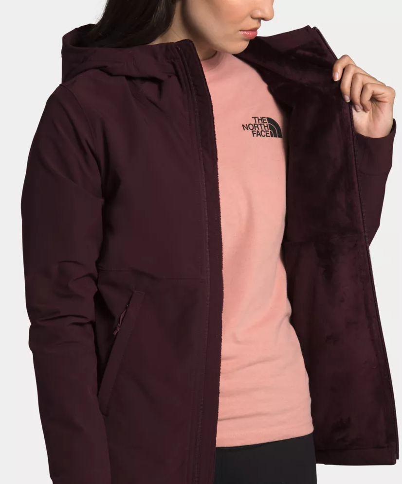 Fashion outdoor red hooded women fleeces