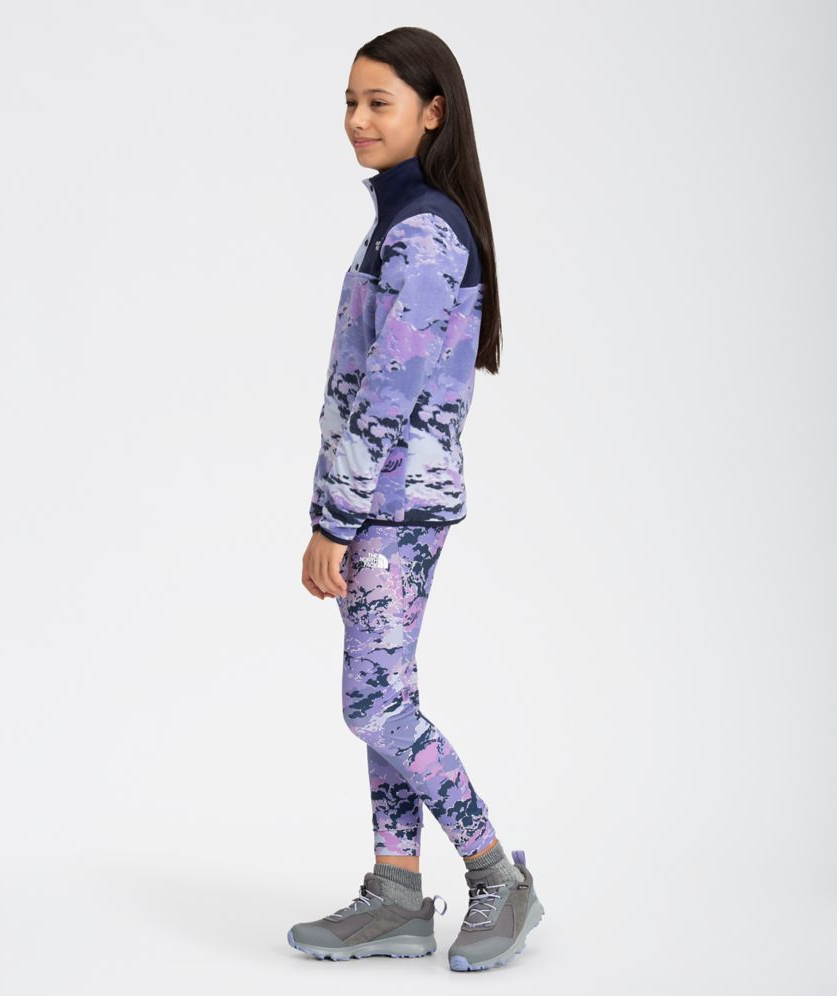 Fashion warm purple camouflage stitching girls fleeces