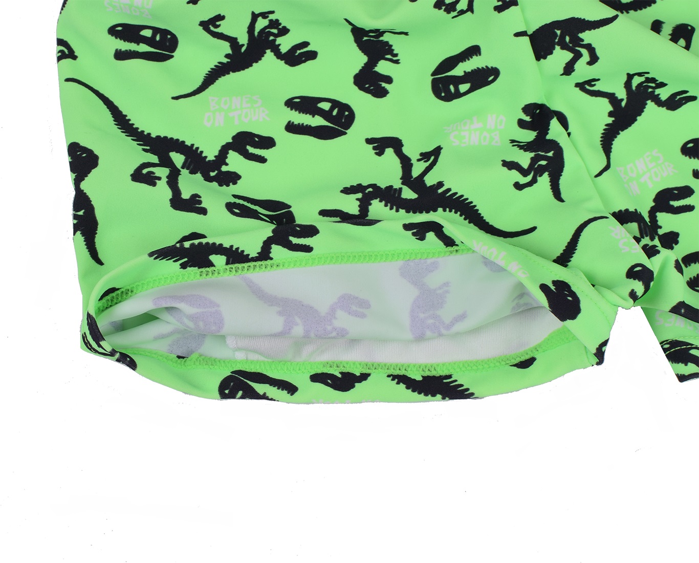 Green dinosaur boy swim short