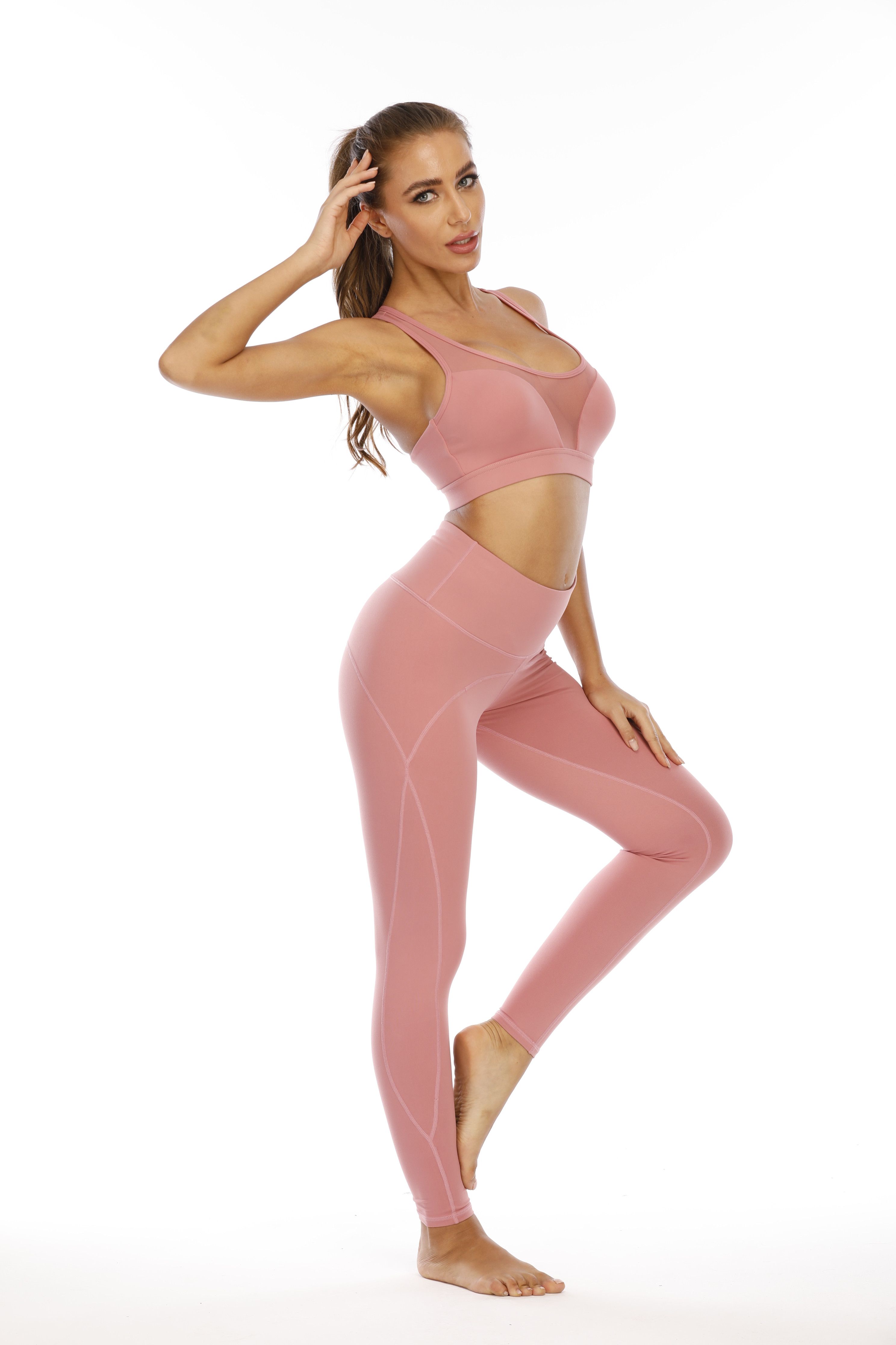 Fashion Yoga Women Pink Leggings Joggers