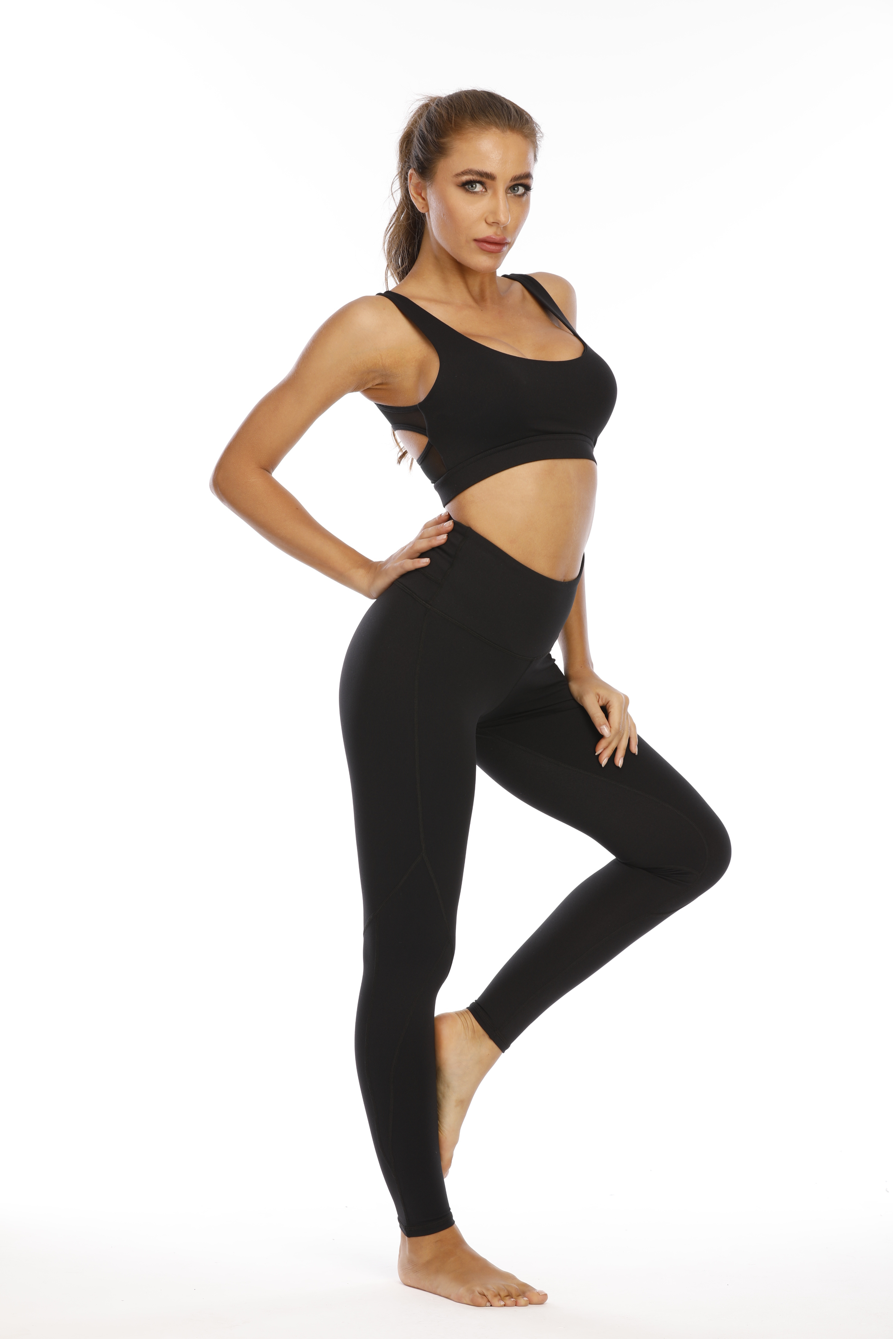 Fashion Black Yoga Women Leggings Joggers