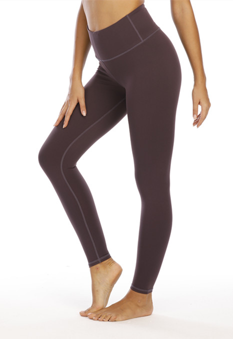 Moda marrom ioga feminina esportistas leggings