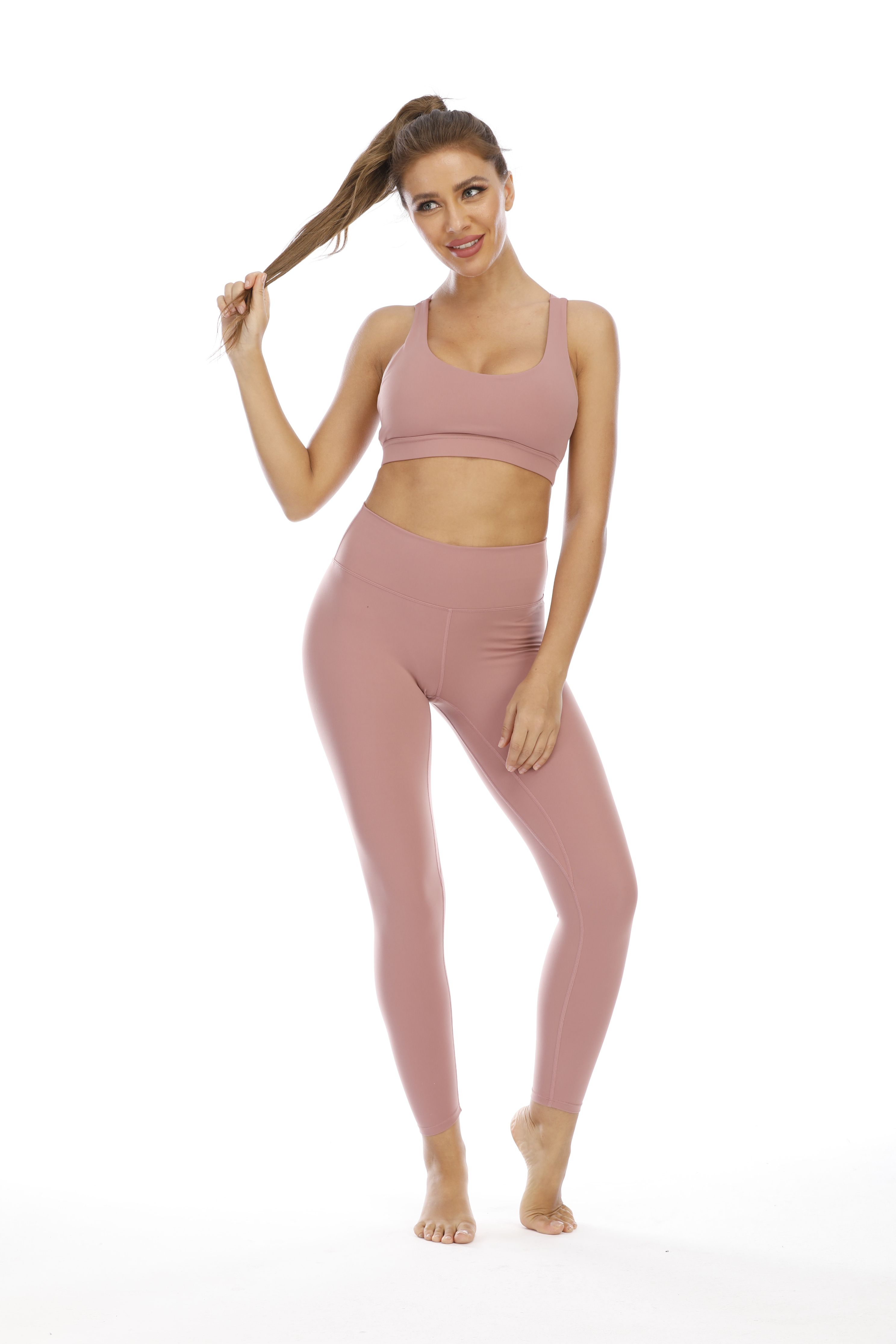 Fashion Light pink Yoga Women Leggings Joggers