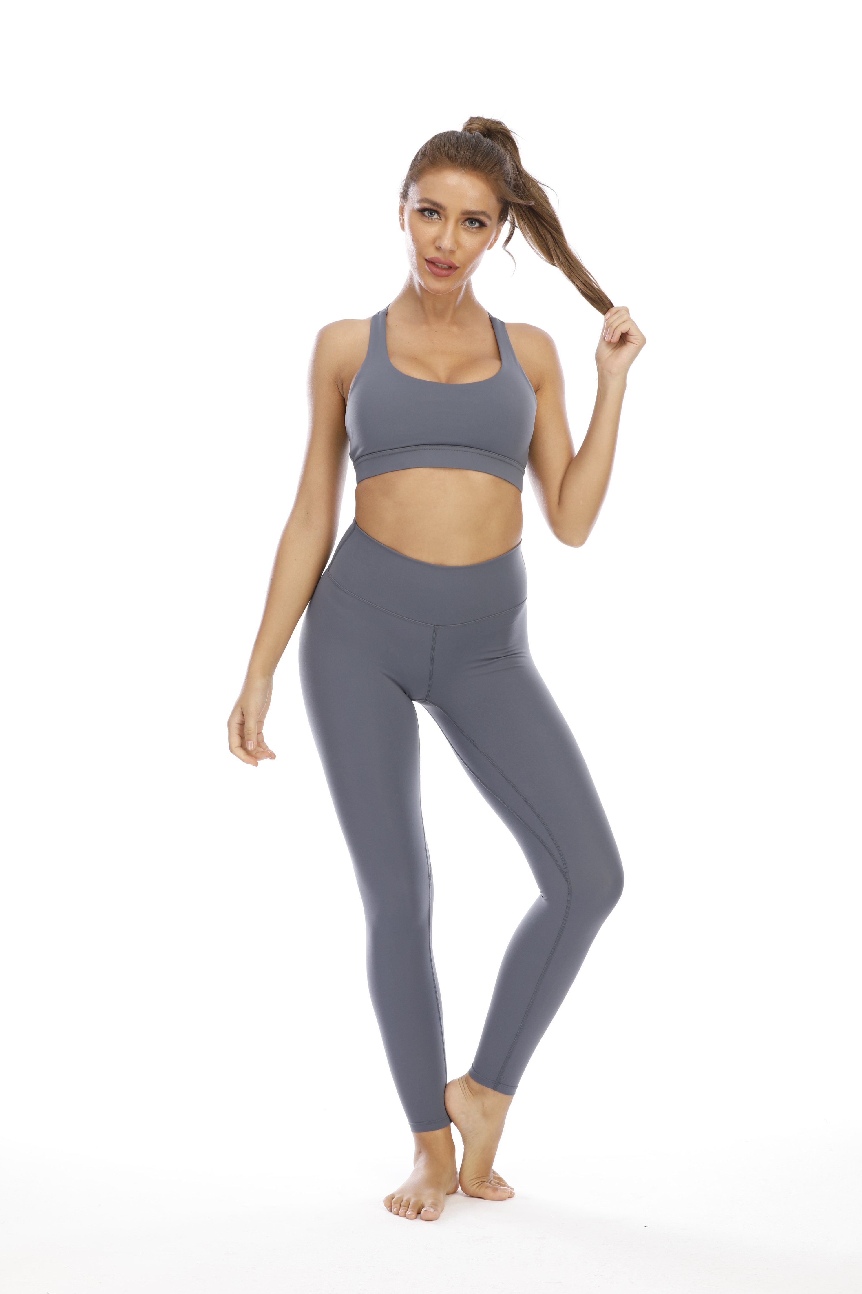 Fashion Blue grey Yoga Women Leggings Joggers