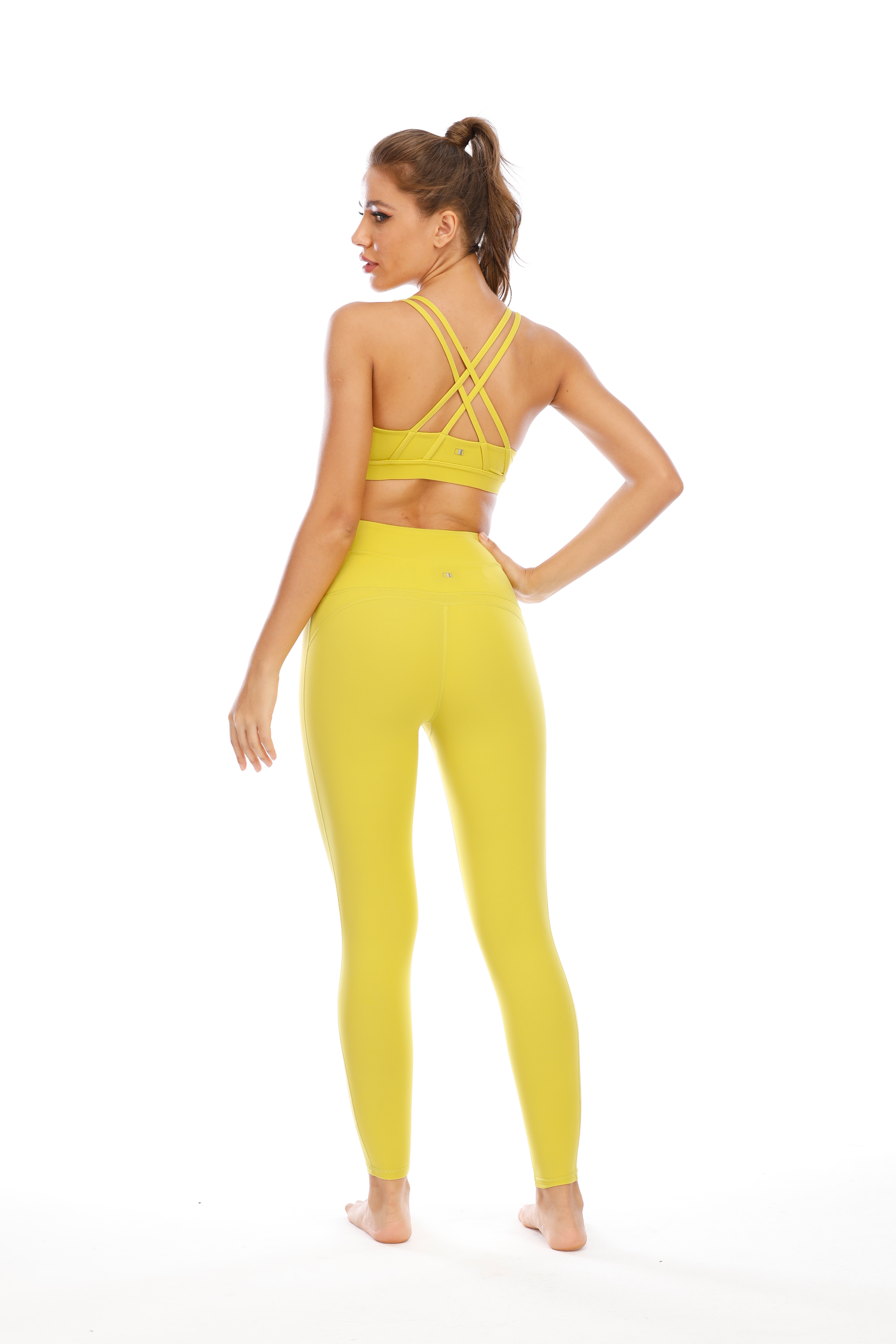 Fashion Yellow Yoga Women Leggings Joggers