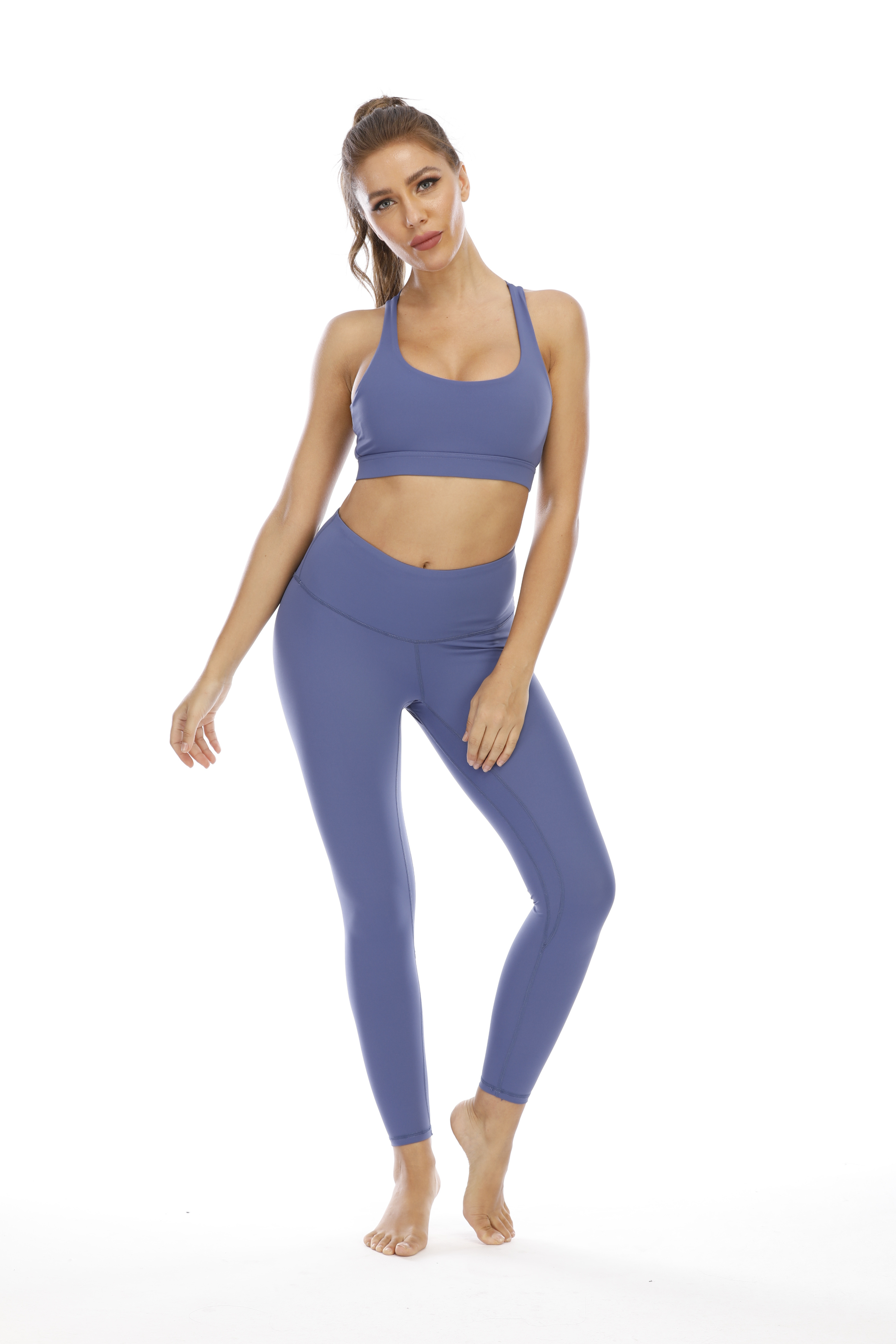 Fashion Pink Blue Yoga Women Leggings Joggers