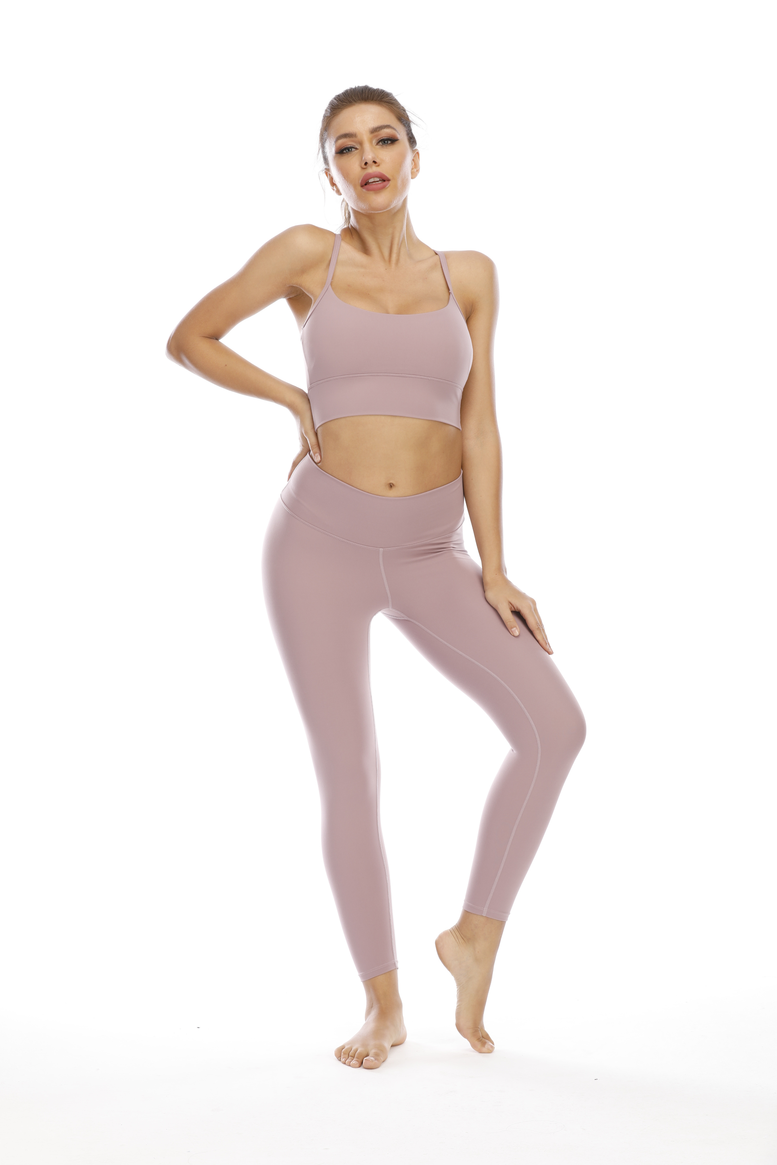 Fashion Pink Purple Green Yoga Women Leggings Joggers