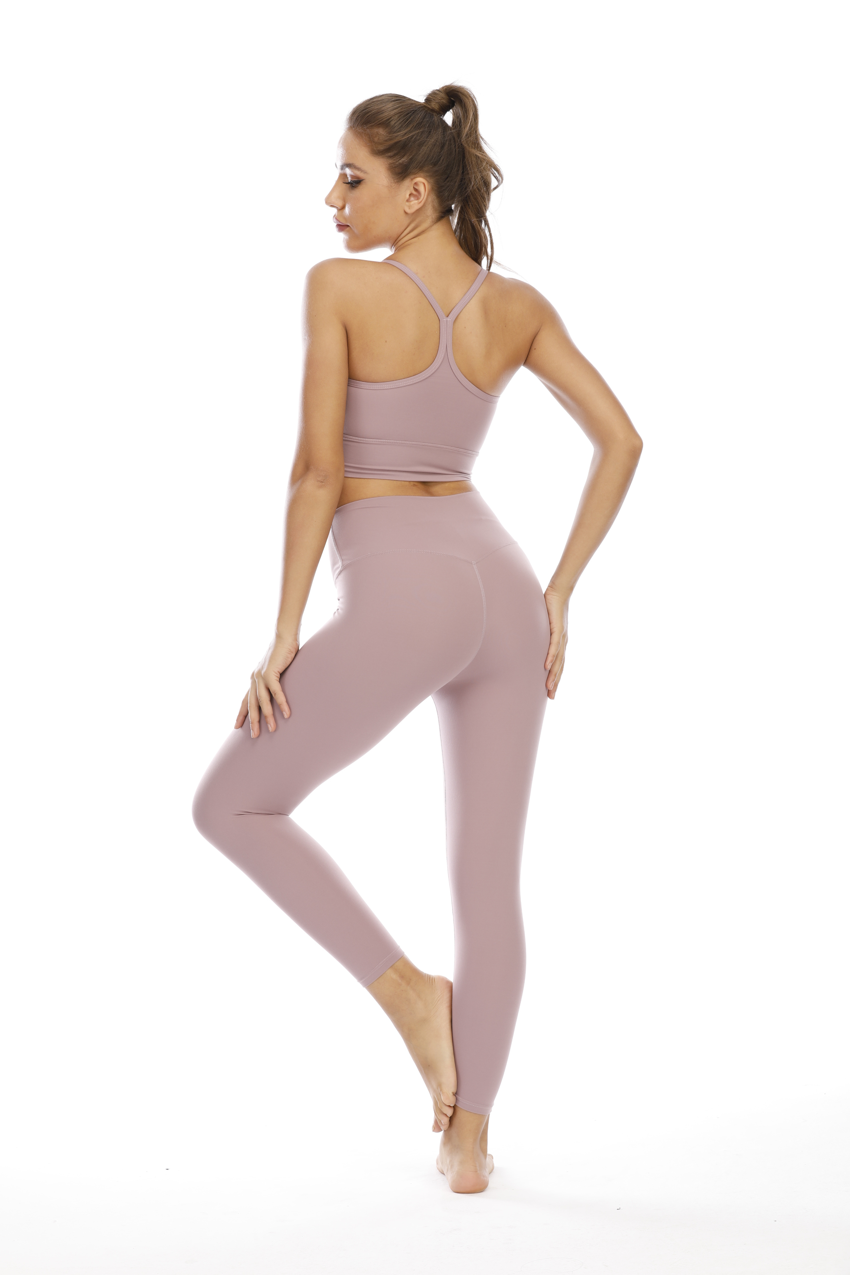 Fashion Pink Purple Green Yoga Women Leggings Joggers