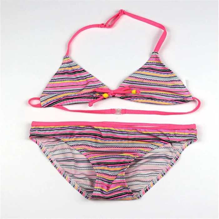 Striped pink sling girl bikini