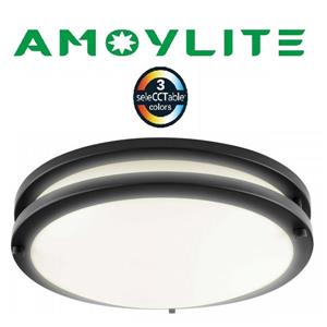 Czarna lampa sufitowa LED 20W 3CCT do montażu podtynkowego