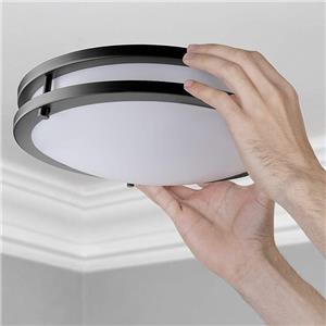 Czarna lampa sufitowa LED 25W 3CCT do montażu podtynkowego