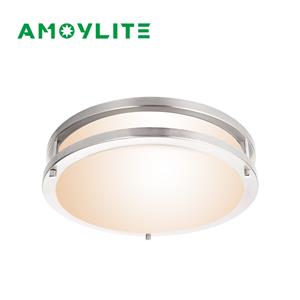 14inch 20W 3CCT матовый никель двойные кольца заподлицо потолочный светильник