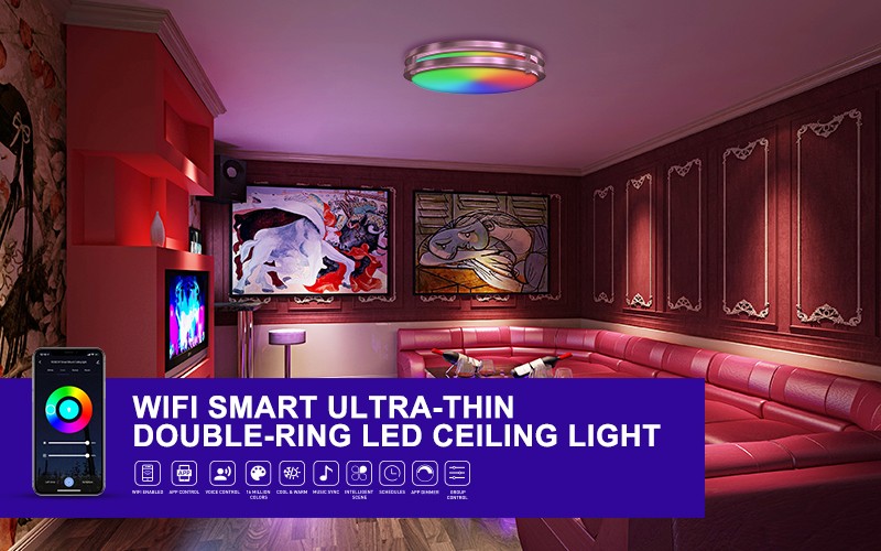 Brushed Nickel Dimmable Ceiling Light