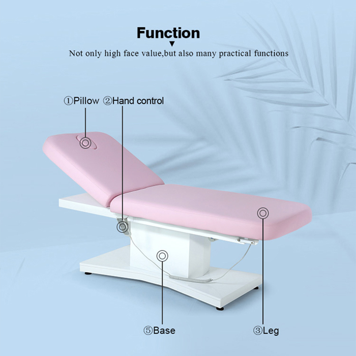 Electric Adjustable Pink Facial Beauty Massage Bed