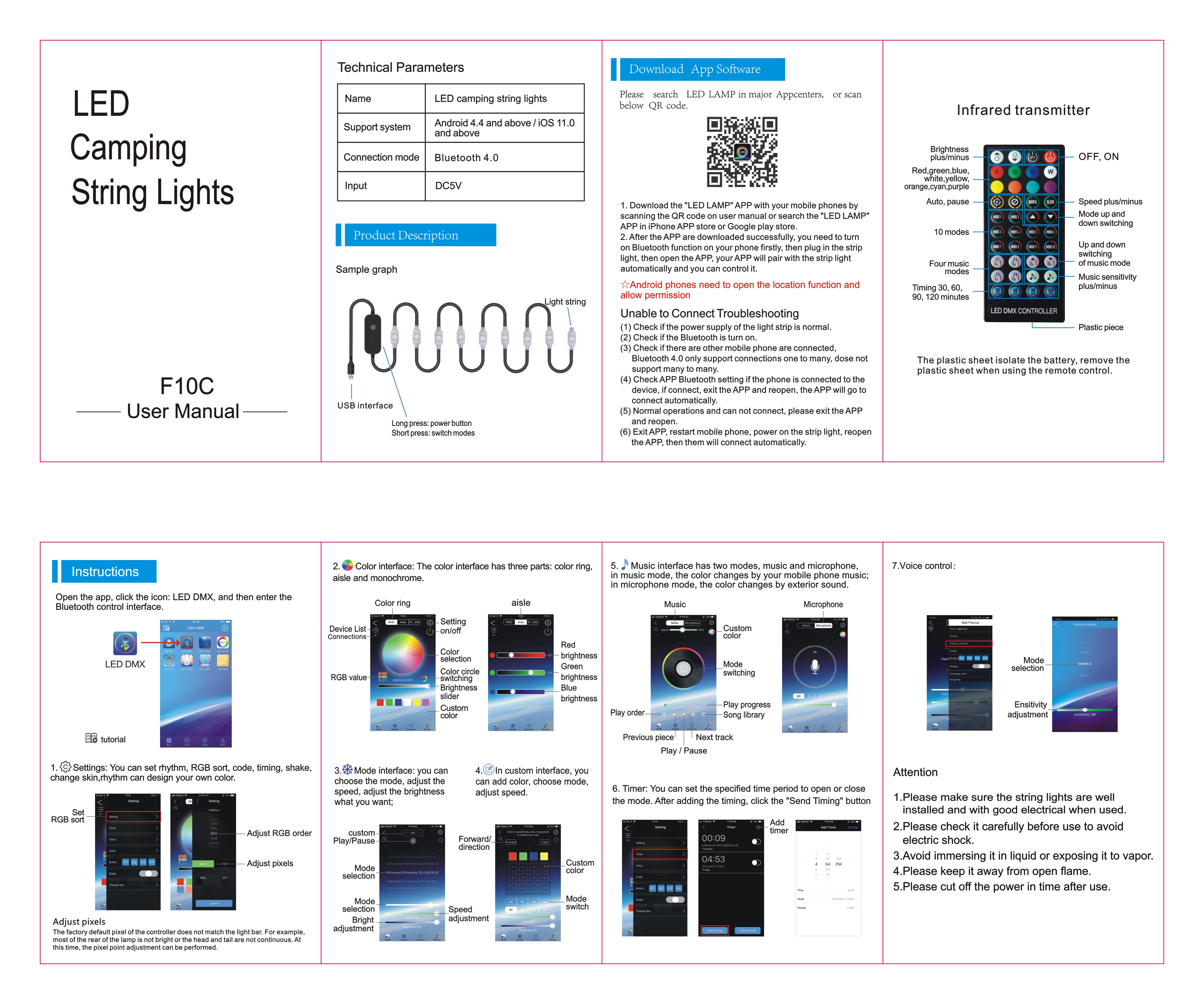 outdoor string lights with remote