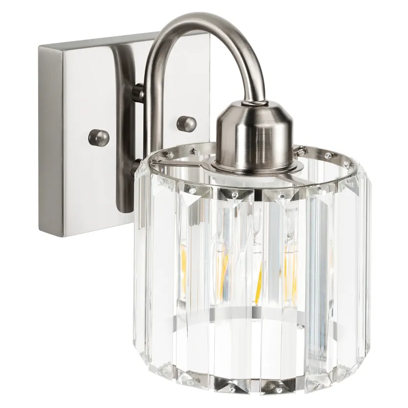 How far should the distance between vanity sconce lights be?