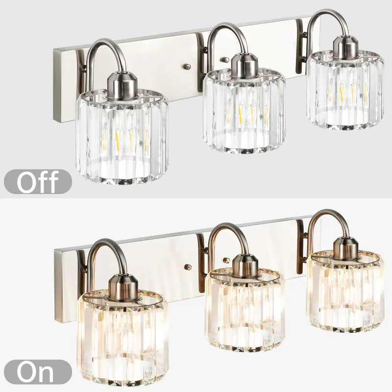 How big a vanity wall light should be installed on a 72-inch dressing table?