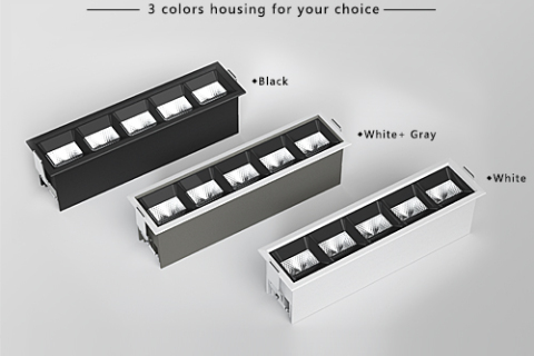 What wattage should the linear LED lights above the island have?