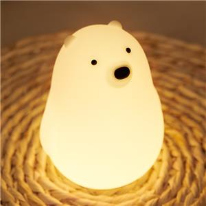 Polar Bear Silicone Night Light, Warm Light for Nursery & Bedroom