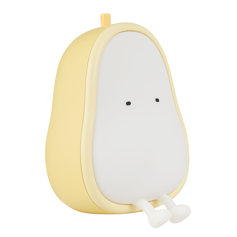 Cute Pear Silicone Night Light, Warm Light for Nursery & Bedroom