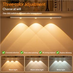 Cabinet light , 3-Color Adjustable Dimming LED Night Light with Motion Sensor